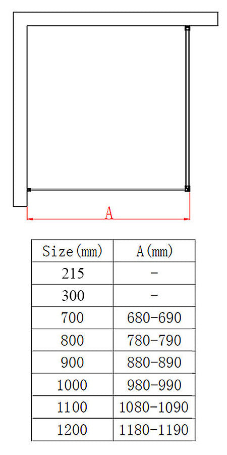Arezzo 1950mm Matt Black Profile Wetroom Screen