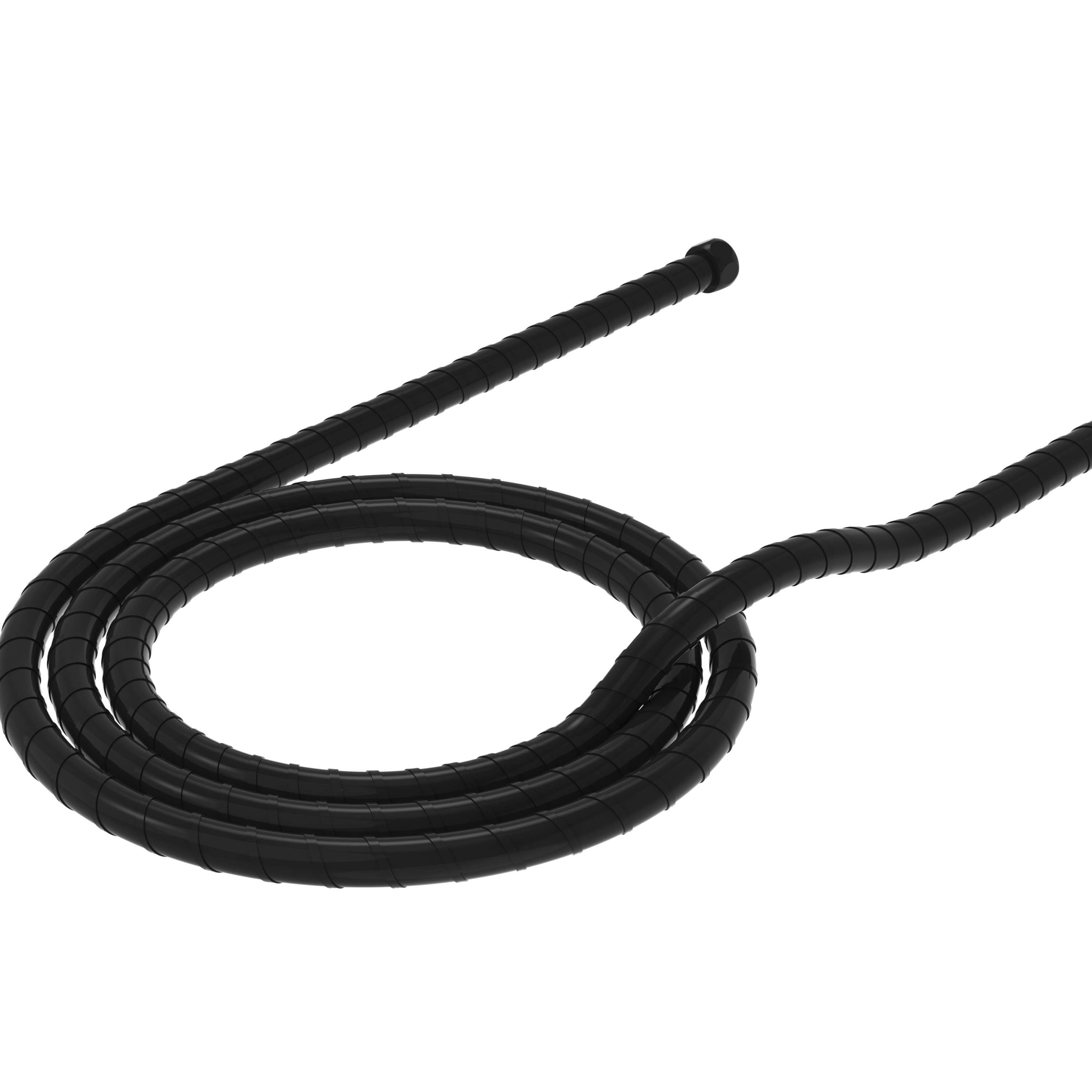 Durable black stainless steel shower hose for bathroom fittings and renovations in London.
