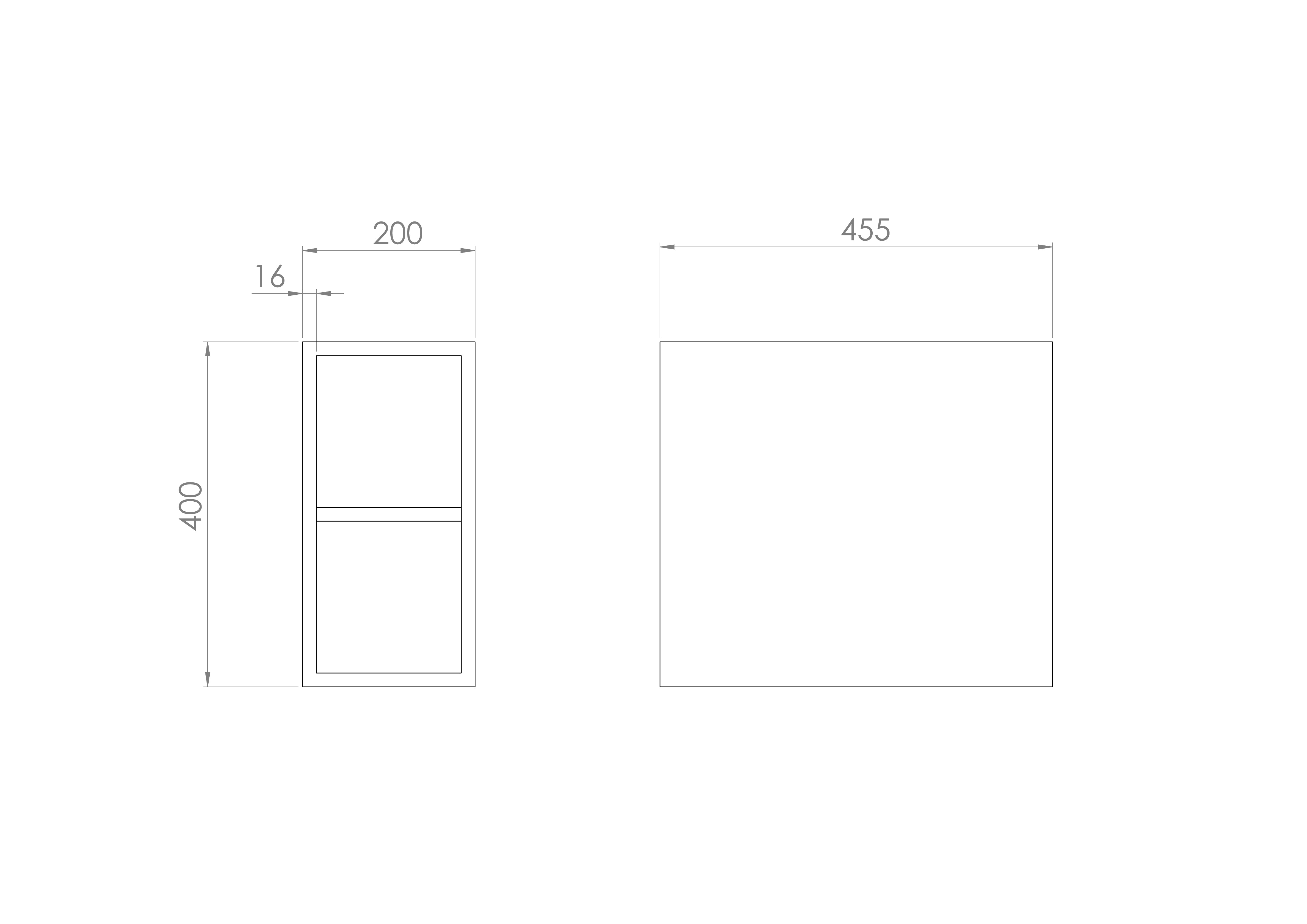 Dimensions of the 200mm Furniture Spacer Unit for bathroom fittings and fixtures in London.