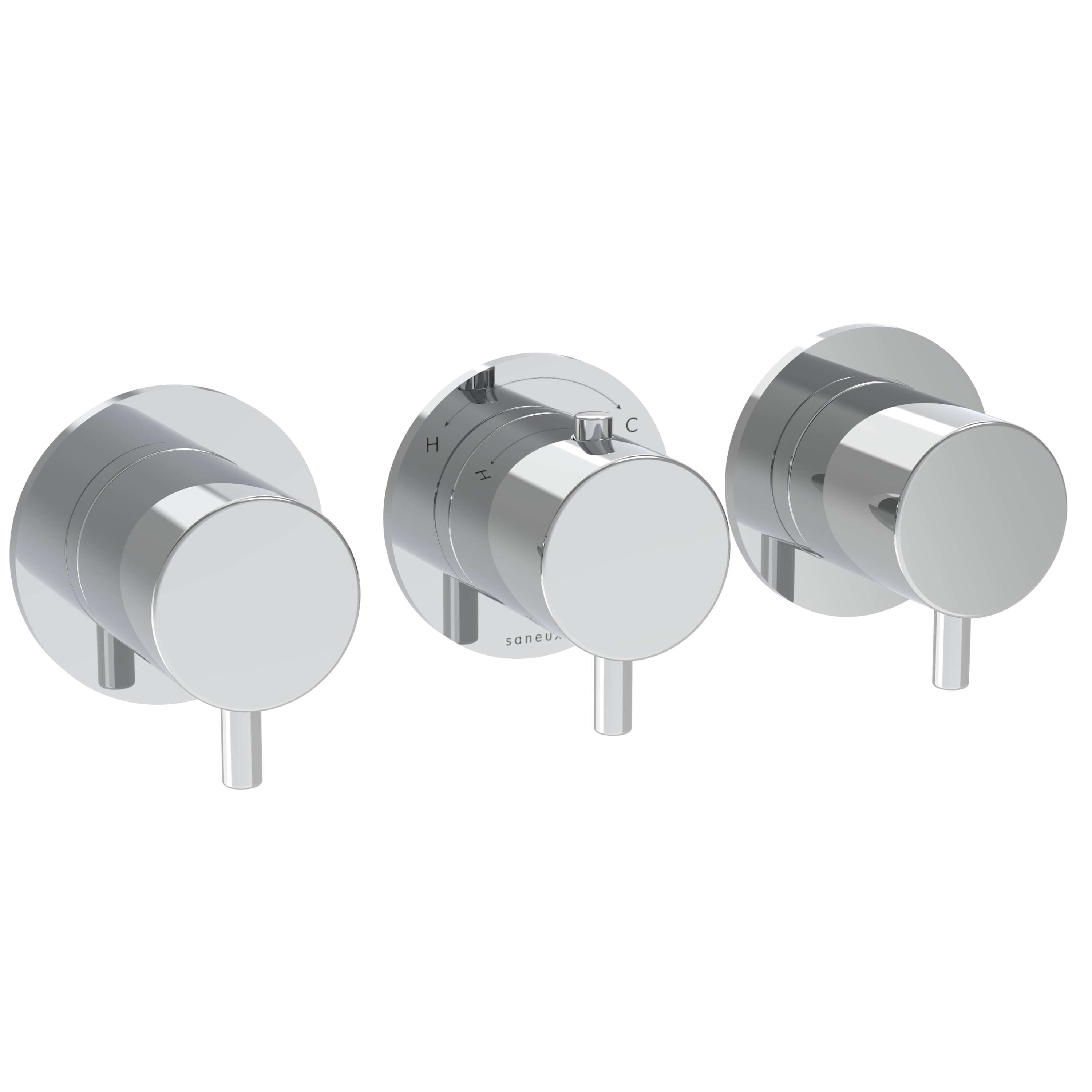 COS 3 Way Thermostatic Shower Ring Valve Kit with luxury chrome handles for bathroom renovation in London.