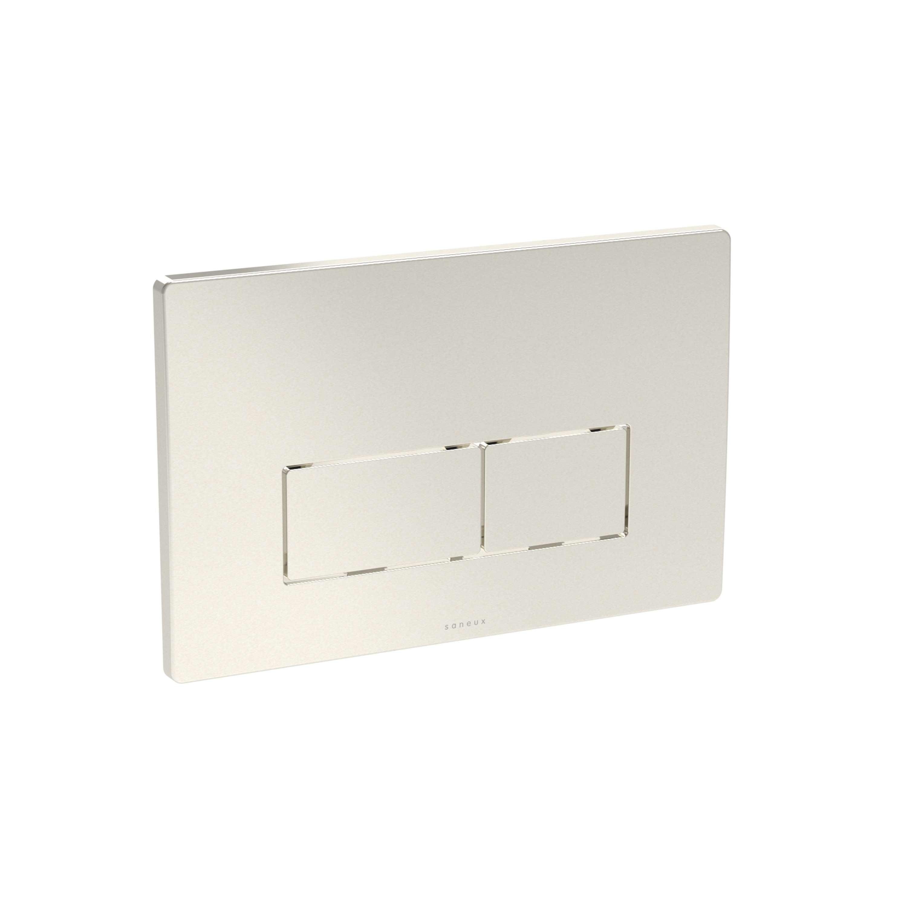 FLUSHE 2.0 square flush plate kit for modern bathroom, featuring two rectangle buttons for efficient flushing.