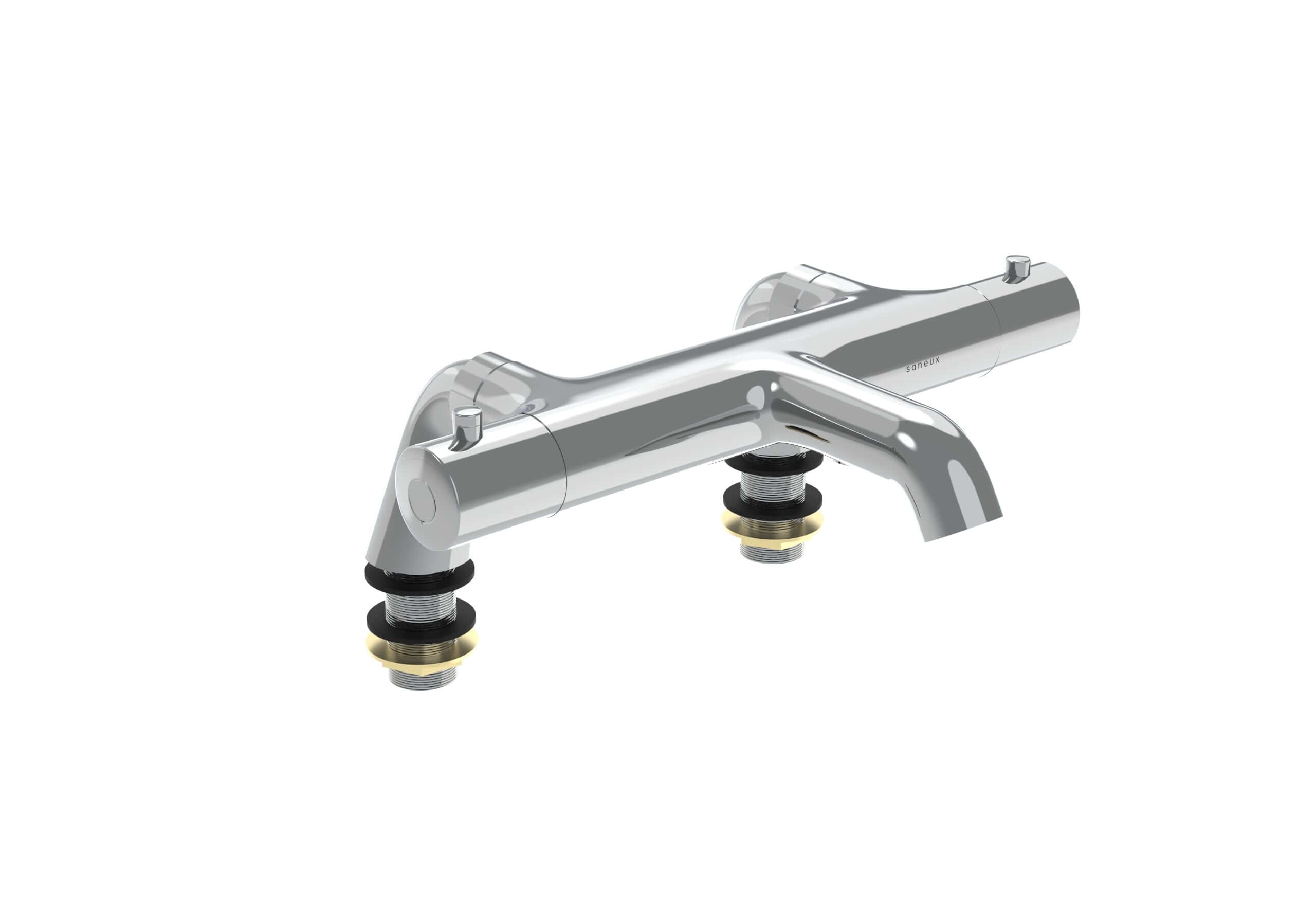 COS leg set for thermostatic bath shower mixer in chrome finish, ideal for bathroom renovation in London.