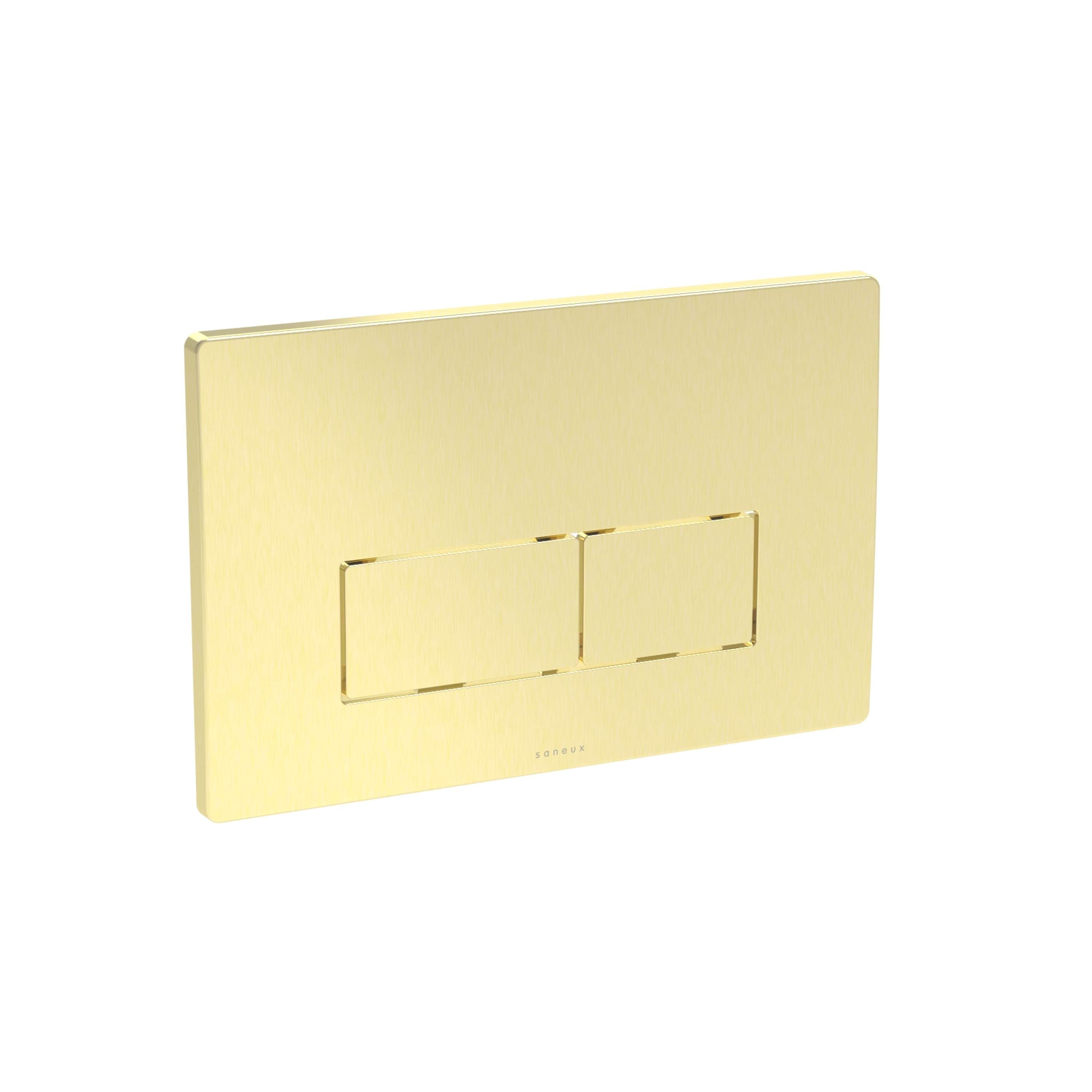 FLUSHE 2.0 square flush plate kit in gold, ideal for modern bathroom fittings and fixtures in London.