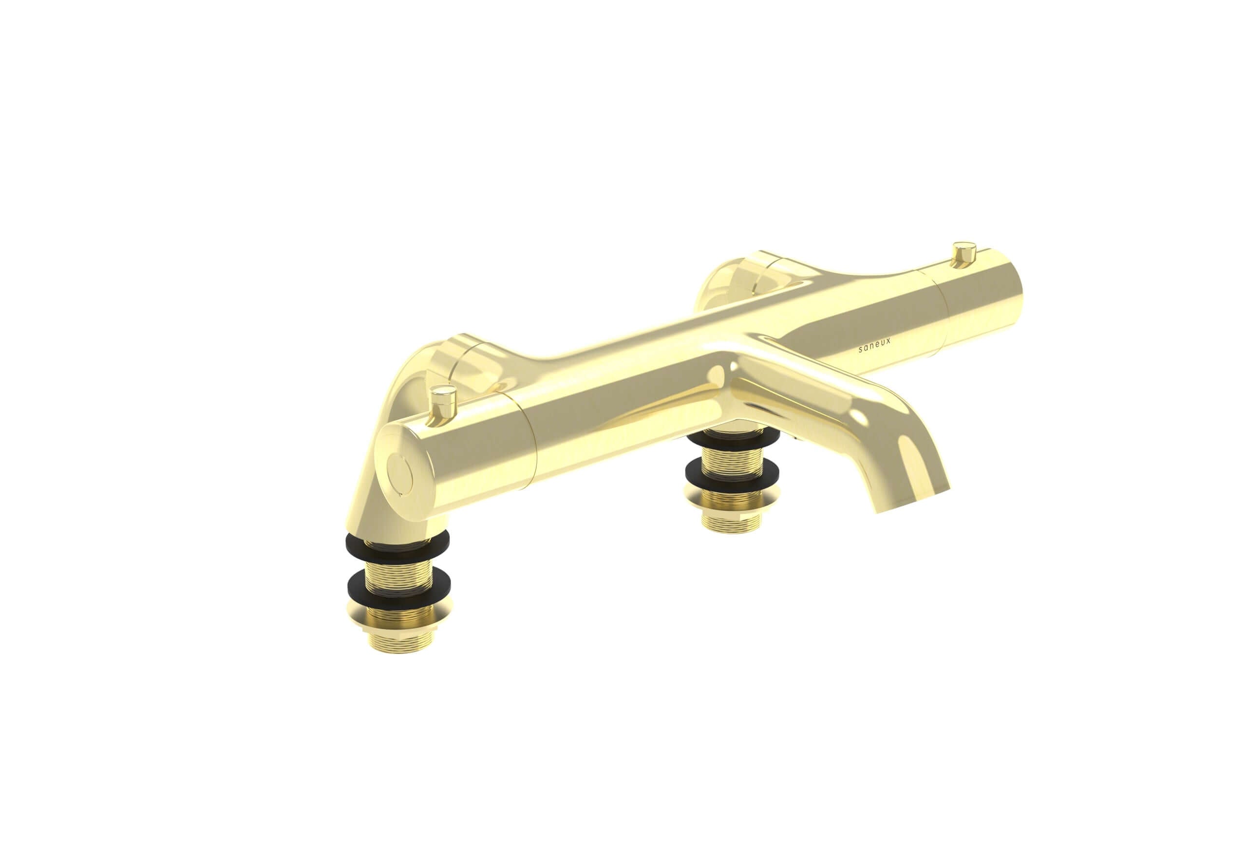 COS leg set for thermostatic bath shower mixer in stunning gold finish, ideal for bathroom renovation in London.