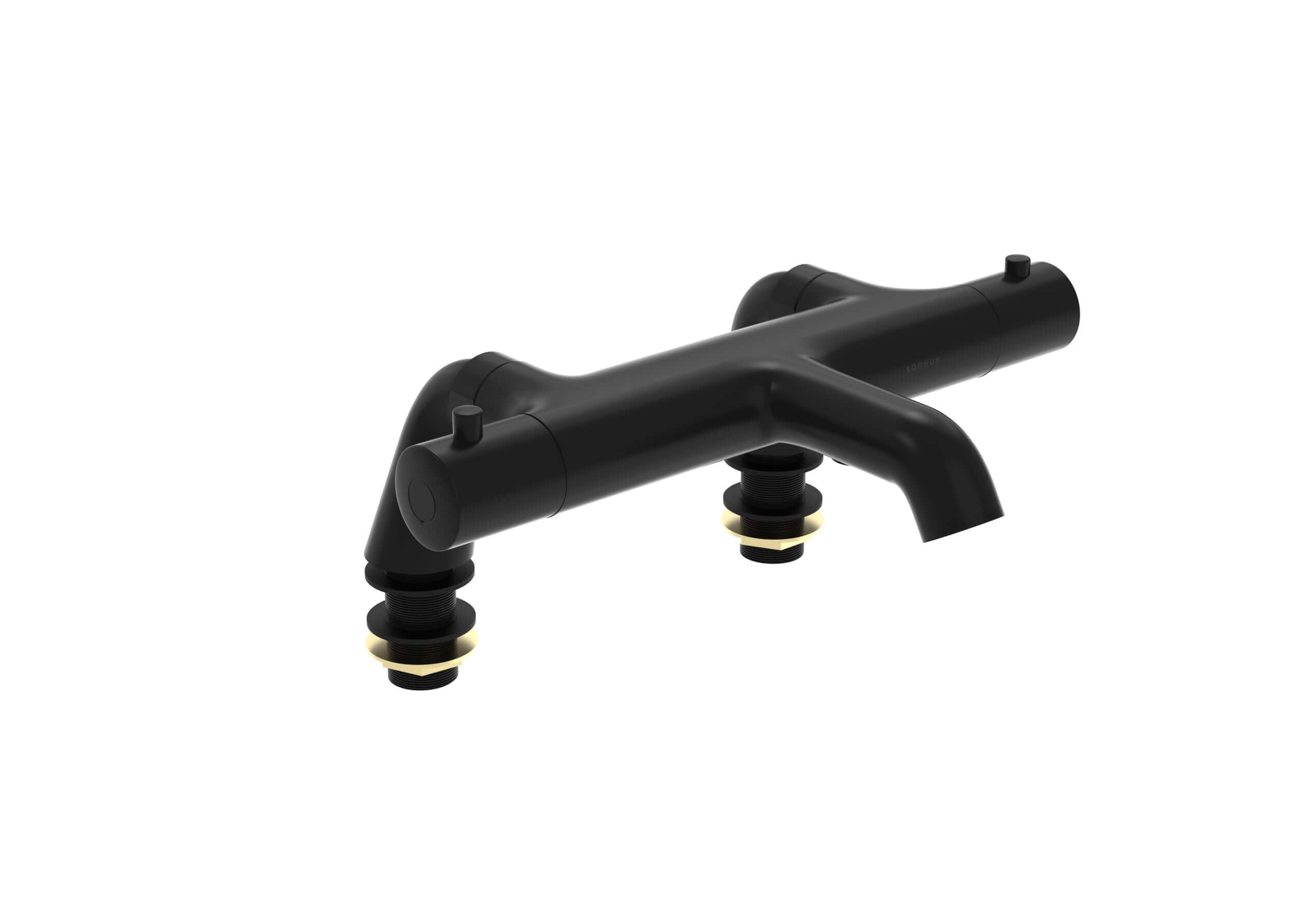 COS leg set for thermostatic bath shower mixer in sleek black finish, ideal for bathroom renovation in London.