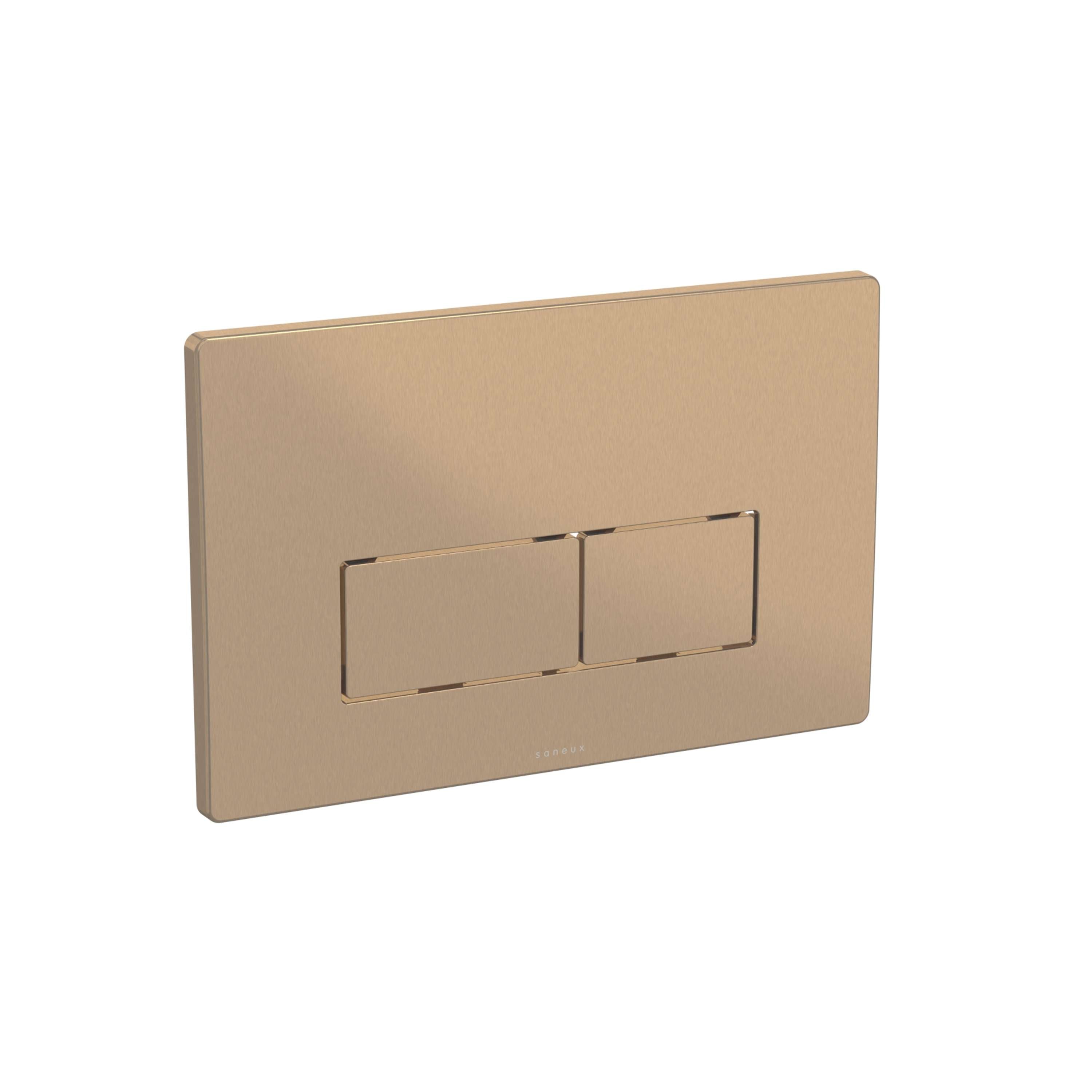 FLUSHE 2.0 square flush plate kit in gold, ideal for modern bathroom renovation and fittings in London.